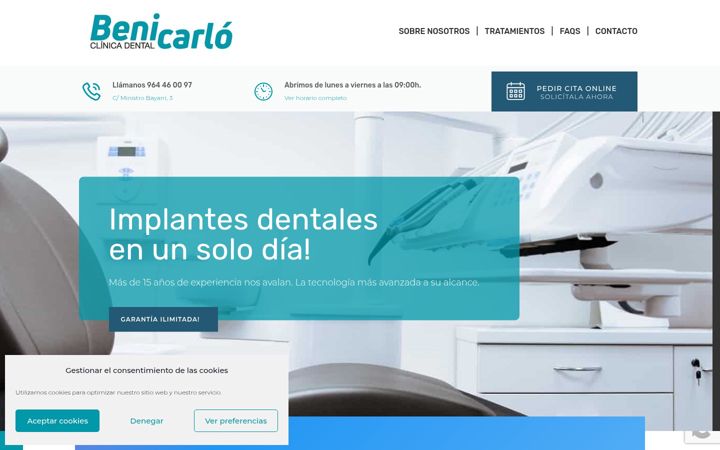 Screenshot of clinicadentalbenicarlo.com