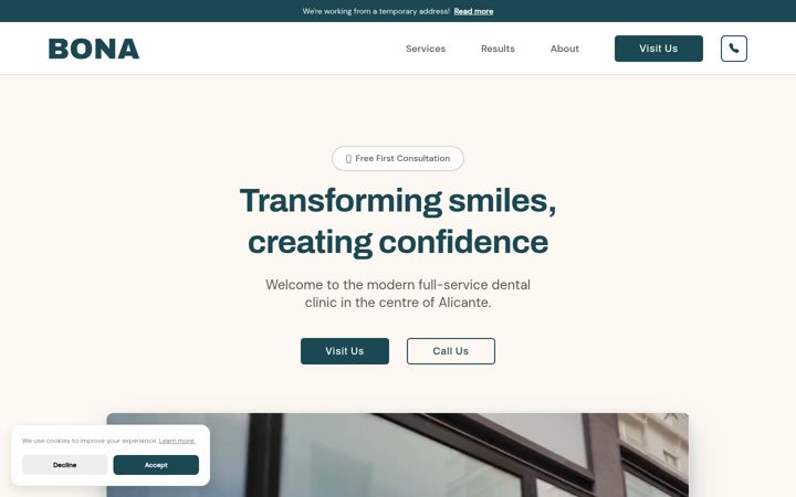 Screenshot of clinicadentalbona.com