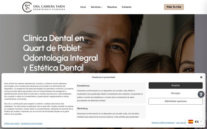 Screenshot of clinicadentalcabrera.es