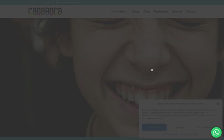 Screenshot of clinicadentalcadaboca.com
