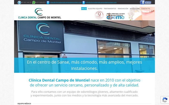Screenshot of clinicadentalcampodemontiel.com