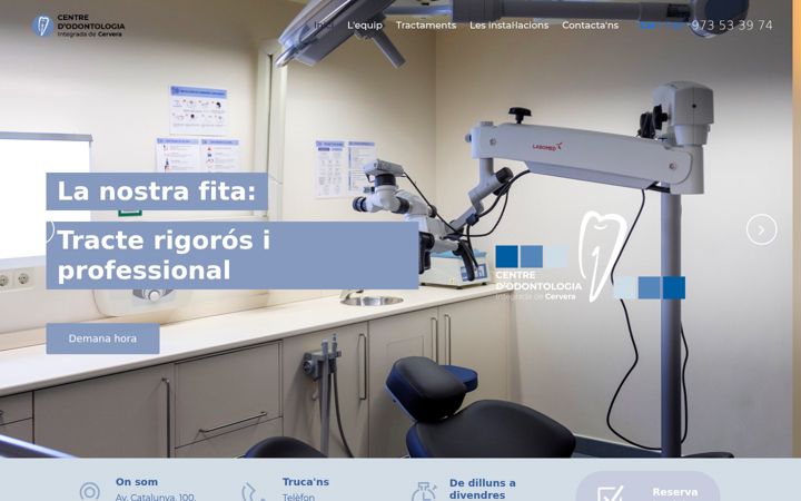 Screenshot of clinicadentalcervera.com