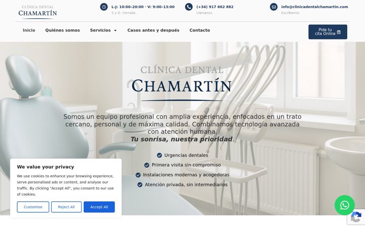 Screenshot of clinicadentalchamartin.com