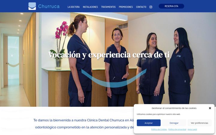 Captură de ecran a clinicadentalchurruca.es