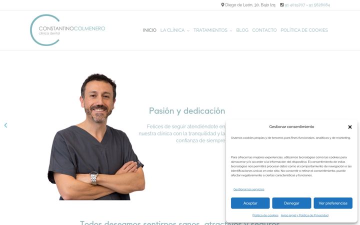 Screenshot ta' clinicadentalcolmenero.es
