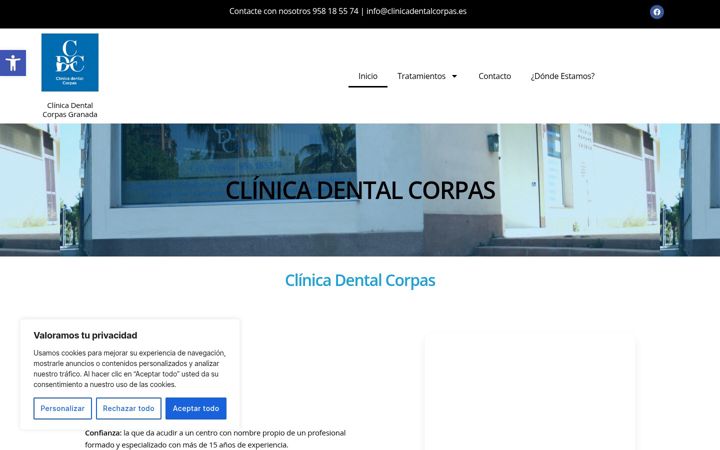 Screenshot of clinicadentalcorpas.es