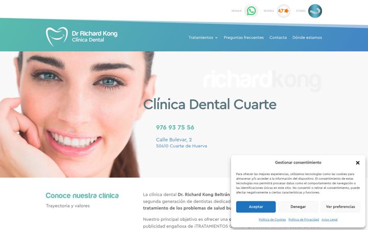 Screenshot ta' clinicadentalcuarte.es