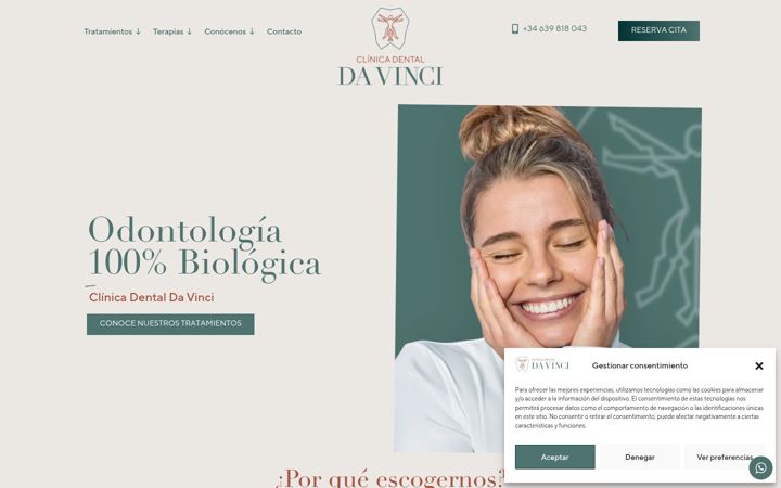 Screenshot of clinicadentaldavinci.com