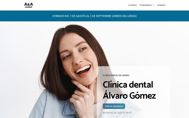 Screenshot of clinicadentaldealvarogomez.es