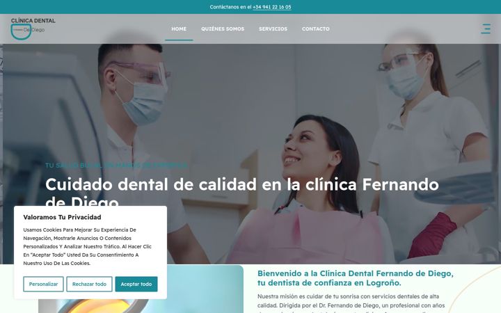 Screenshot of clinicadentaldediego.es