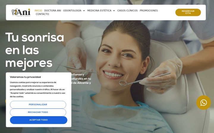Ekrānuzņēmums no clinicadentaldraani.es