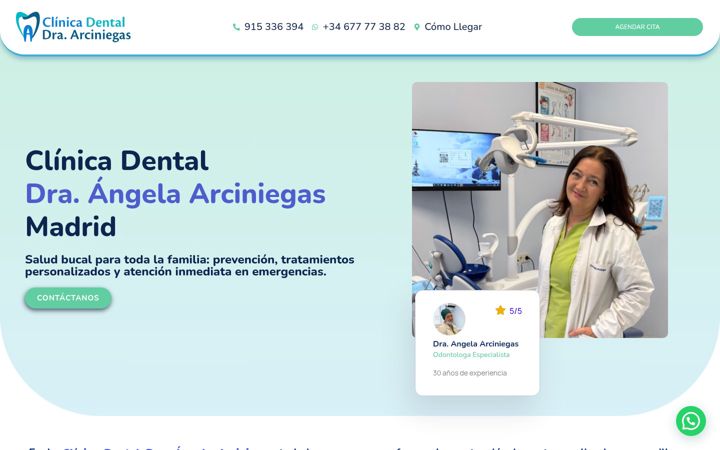 Screenshot of clinicadentaldraarciniegas.com