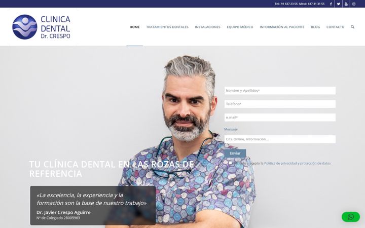 Screenshot of clinicadentaldrcrespo.es
