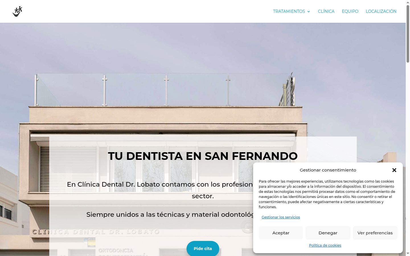 Screenshot del banner di consenso mostrato prima di qualsiasi interazione