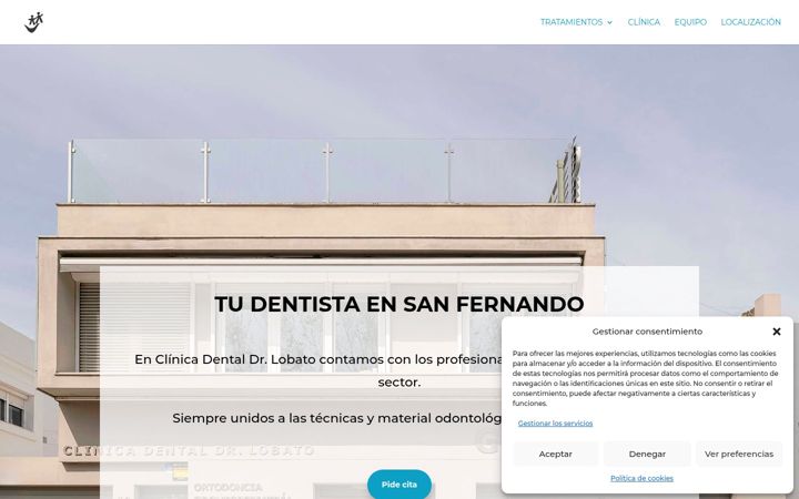 Screenshot of clinicadentaldrlobato.com