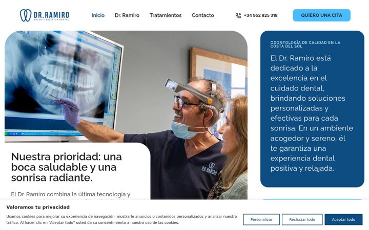 Screenshot of clinicadentaldrramiro.com