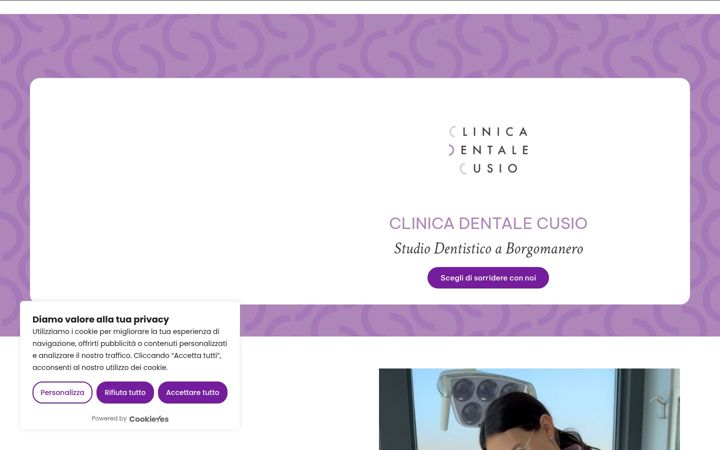 Screenshot of clinicadentalecusio.it