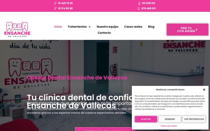 Screenshot of clinicadentalensanchedevallecas.com