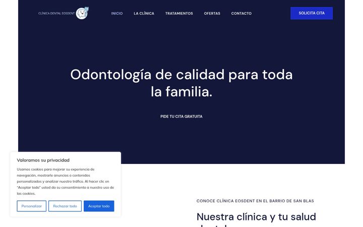 Screenshot of clinicadentaleosdent.com