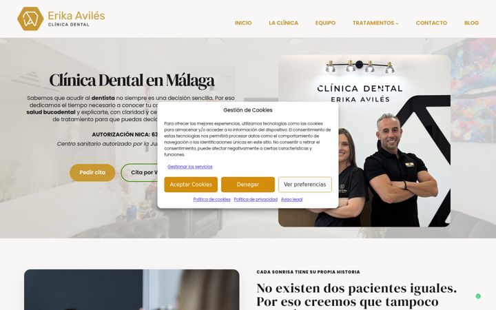 Screenshot of clinicadentalerikaaviles.es