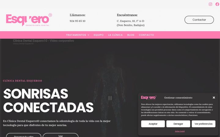Screenshot of clinicadentalesquero10.com