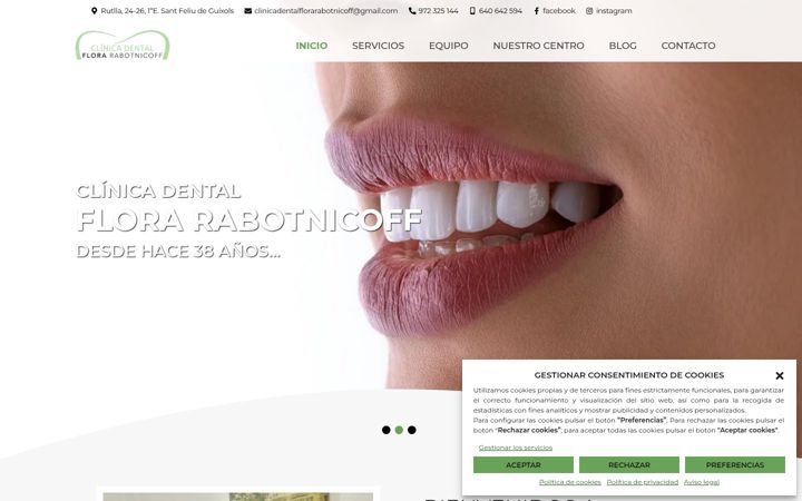 Screenshot of clinicadentalflorarabotnicoff.com