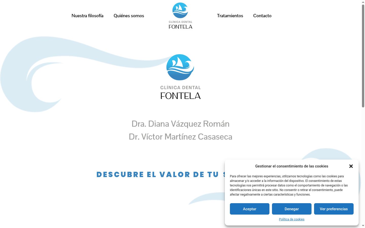Screenshot del banner di consenso mostrato prima di qualsiasi interazione