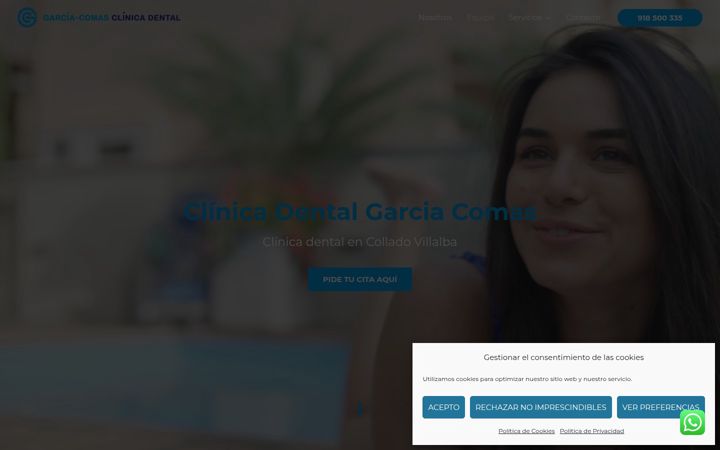 Screenshot of clinicadentalgarciacomas.es
