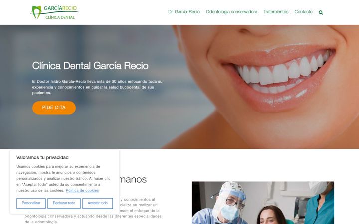 Screenshot of clinicadentalgarciarecio.es