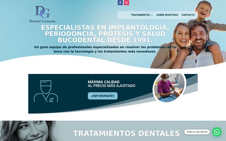 Screenshot of clinicadentalgenesis.com