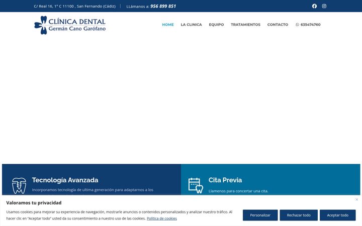 Screenshot of clinicadentalgermancanogarofano.es