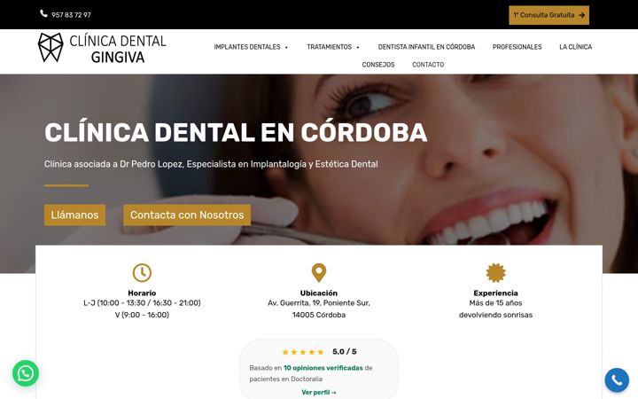 Screenshot of clinicadentalgingiva.es