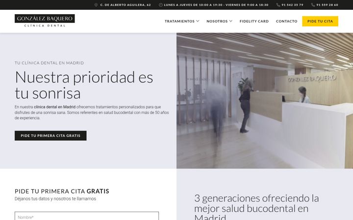 Screenshot of clinicadentalgonzalezbaquero.es