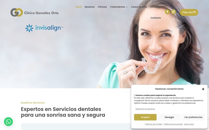 Screenshot of clinicadentalgonzalezorta.es