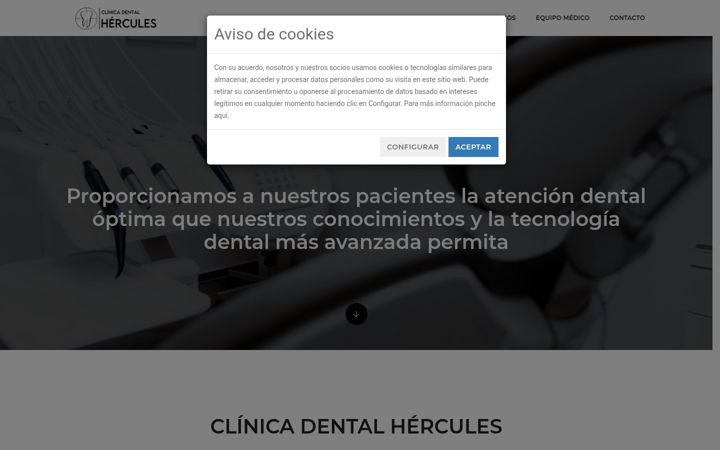 Screenshot of clinicadentalhercules.com