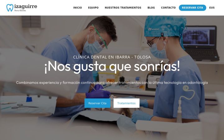 Screenshot of clinicadentalizaguirre.com