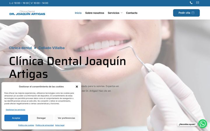 Screenshot of clinicadentaljoaquinartigas.com