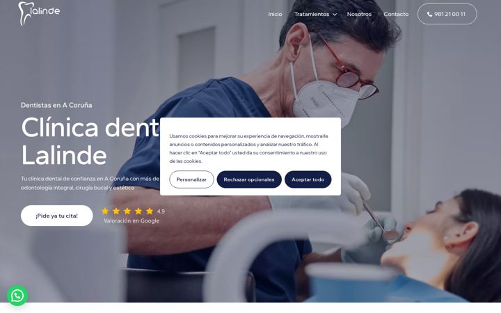 Screenshot of clinicadentallalinde.es