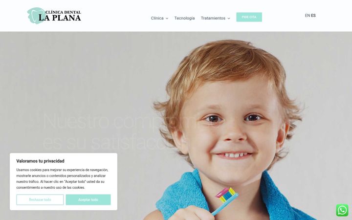 Screenshot of clinicadentallaplana.es