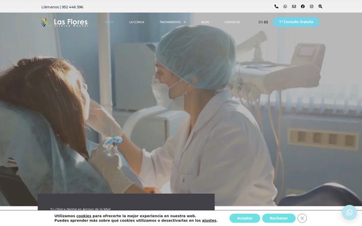 Screenshot of clinicadentallasflores.es