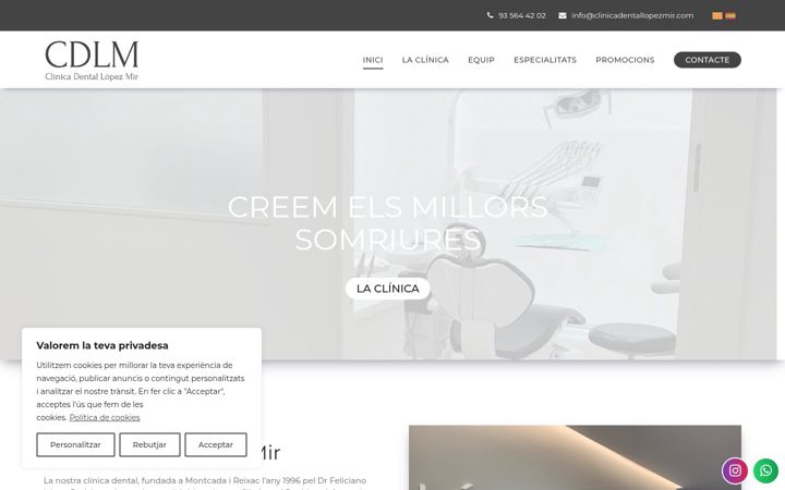 Screenshot of clinicadentallopezmir.com
