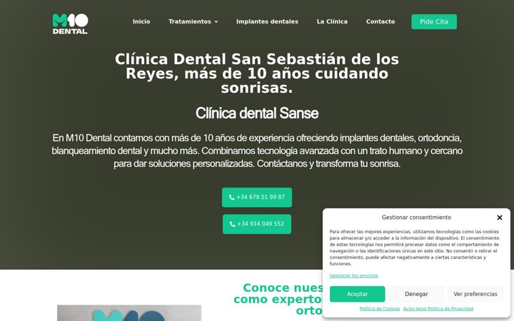 Screenshot of clinicadentalm10.es