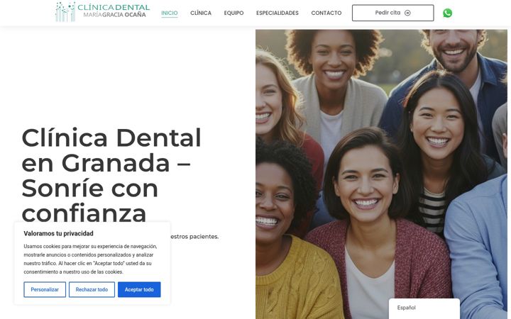 Ekrānuzņēmums no clinicadentalmariagracia.es