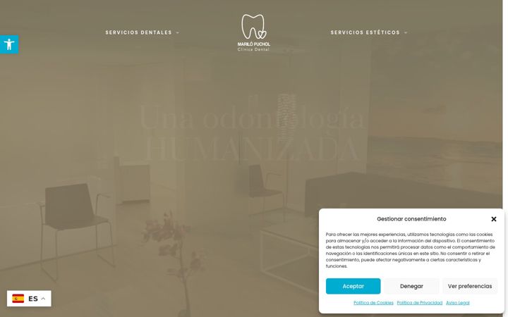 Screenshot of clinicadentalmarilopuchol.es