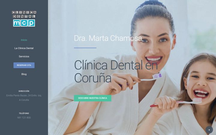 Screenshot of clinicadentalmartachamosa.com