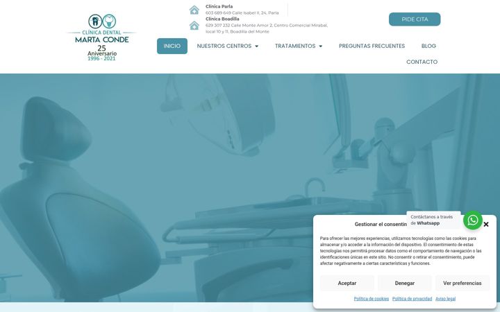 Screenshot of clinicadentalmartaconde.com
