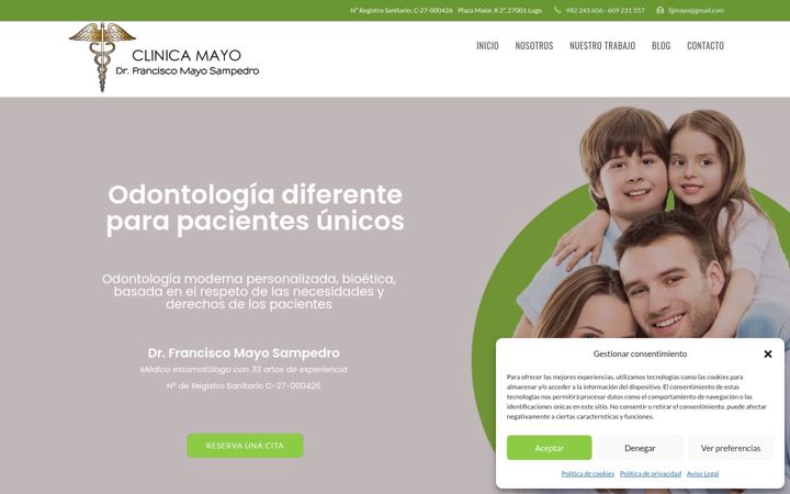 Ekrānuzņēmums no clinicadentalmayo.es