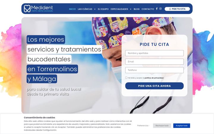 Screenshot of clinicadentalmedident.com