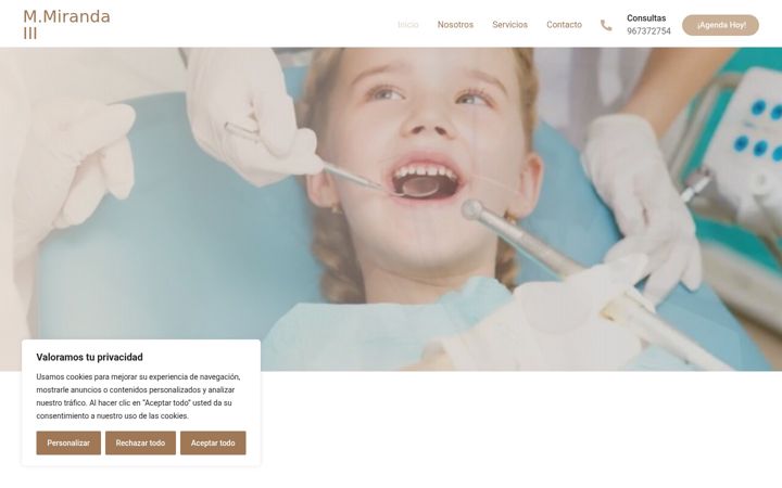 Screenshot of clinicadentalmiranda.es