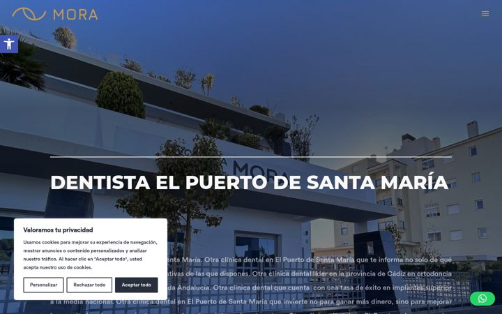 Screenshot of clinicadentalmoraelpuerto.com
